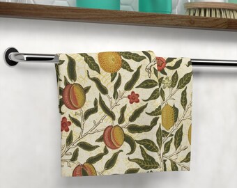 William Morris Pomegranate Towel Set, Paño de lavado, Toalla de mano, Toalla de baño, Decoración de baño artesanal, Mission Home