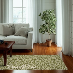 Craftsman Rug, Autumn Color Rug, Fall Color Rug, William Morris, Willow Bough Leaves, Natural Colors