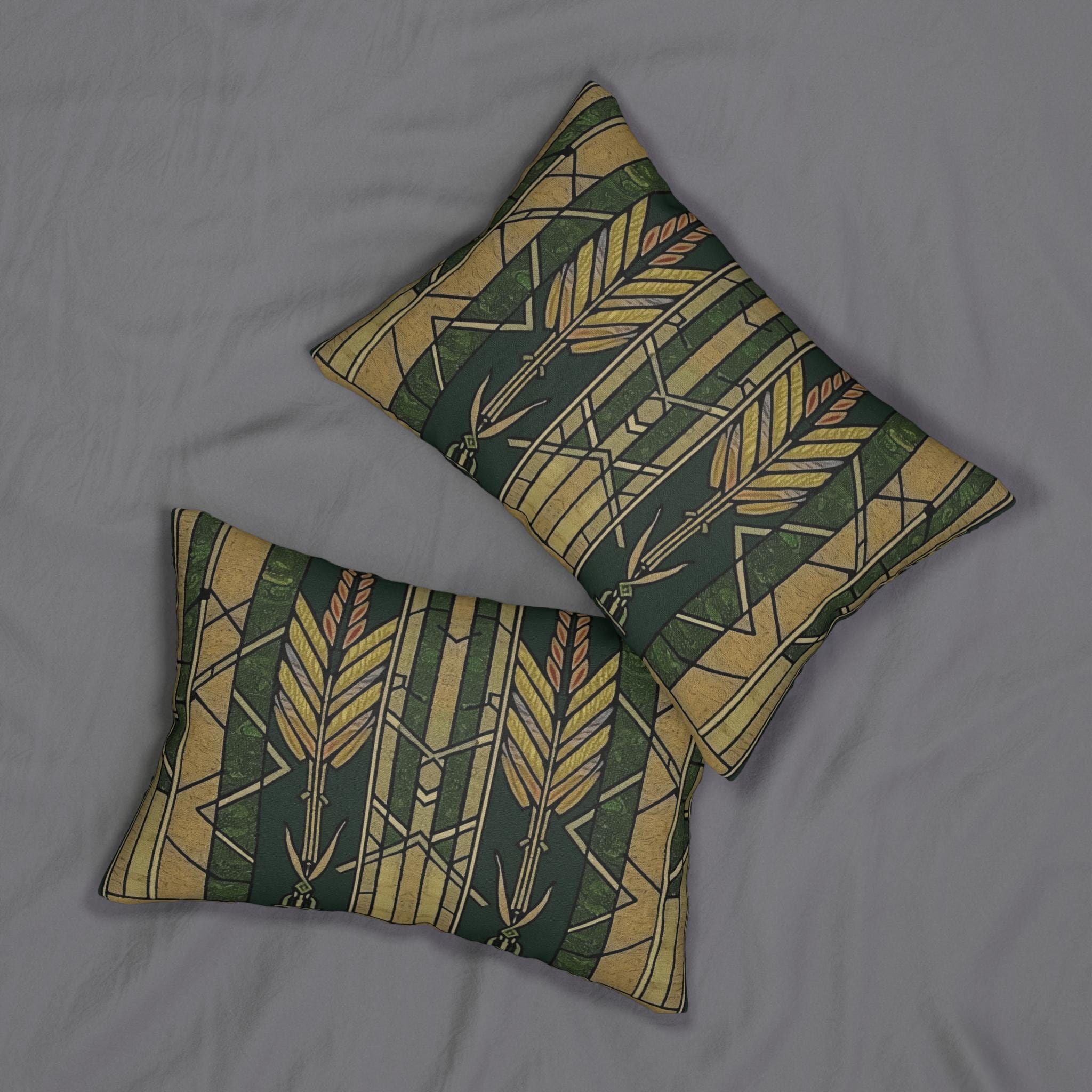 Frank Lloyd Wright | Wheat Pattern Lumbar Pillow | Geometric Vintage ...