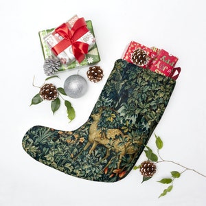 Bas de Noël pour adulte, Bas de Noël personnalisés, Bas nature, Bas animal, Chaussette de Noël, Faune sauvage, Forêt enchantée