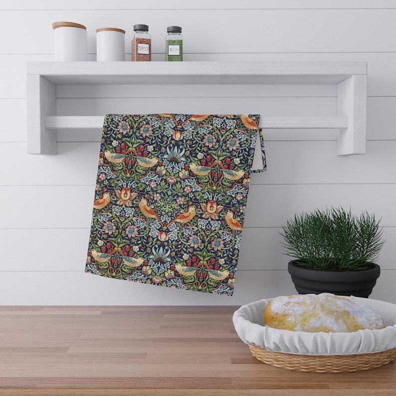 Foxwoodpillows William Morris Strawberry Thief Tea Towel - Thumbnail 3