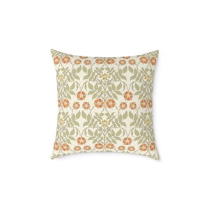 Essex Rose Floral Pillow: Arts & Crafts Style Accent Pillow image 2