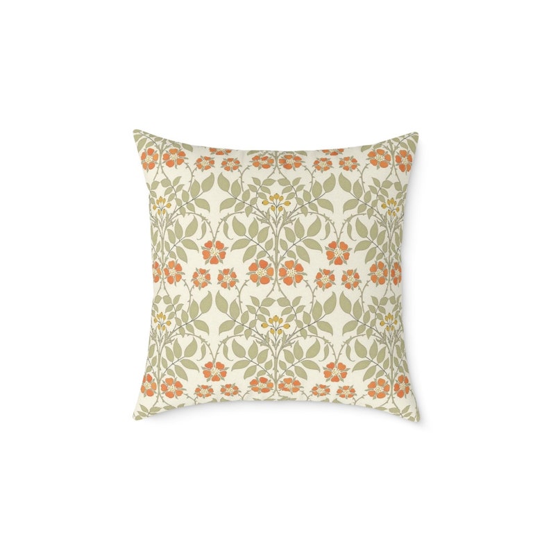 Essex Rose Floral Pillow: Arts & Crafts Style Accent Pillow image 2