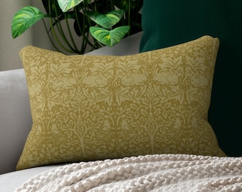 William Morris Lumbar Pillow: Brer Rabbit Golden Arts & Crafts