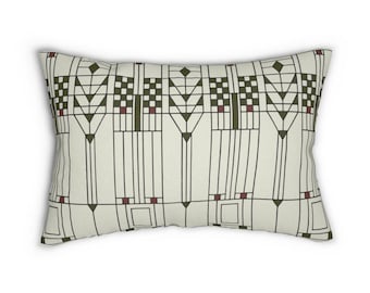 Frank lloyd Wright lumbale Kissen, abstraktes Design, Art-Deco-Akzent-Kissen, dunklere Erdtöne
