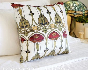 Cuscino in velluto Art Nouveau: copriletto floreale Mackintosh, arredamento scozzese