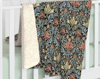 Schlangenkopf Floral Fleece Decke: William Morris Arts and Crafts Überwurf