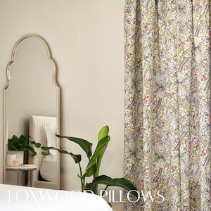 Curtains for Livingroom, Curtains for Bedroom, Golden Lily, William Morris Curtains, Blackout, Sheer, Bright Curtains, Bright Flowers