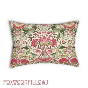 William Morris Floral Lumbar Pillow: Lodden Rose and Thyme, Arts & Crafts Decor