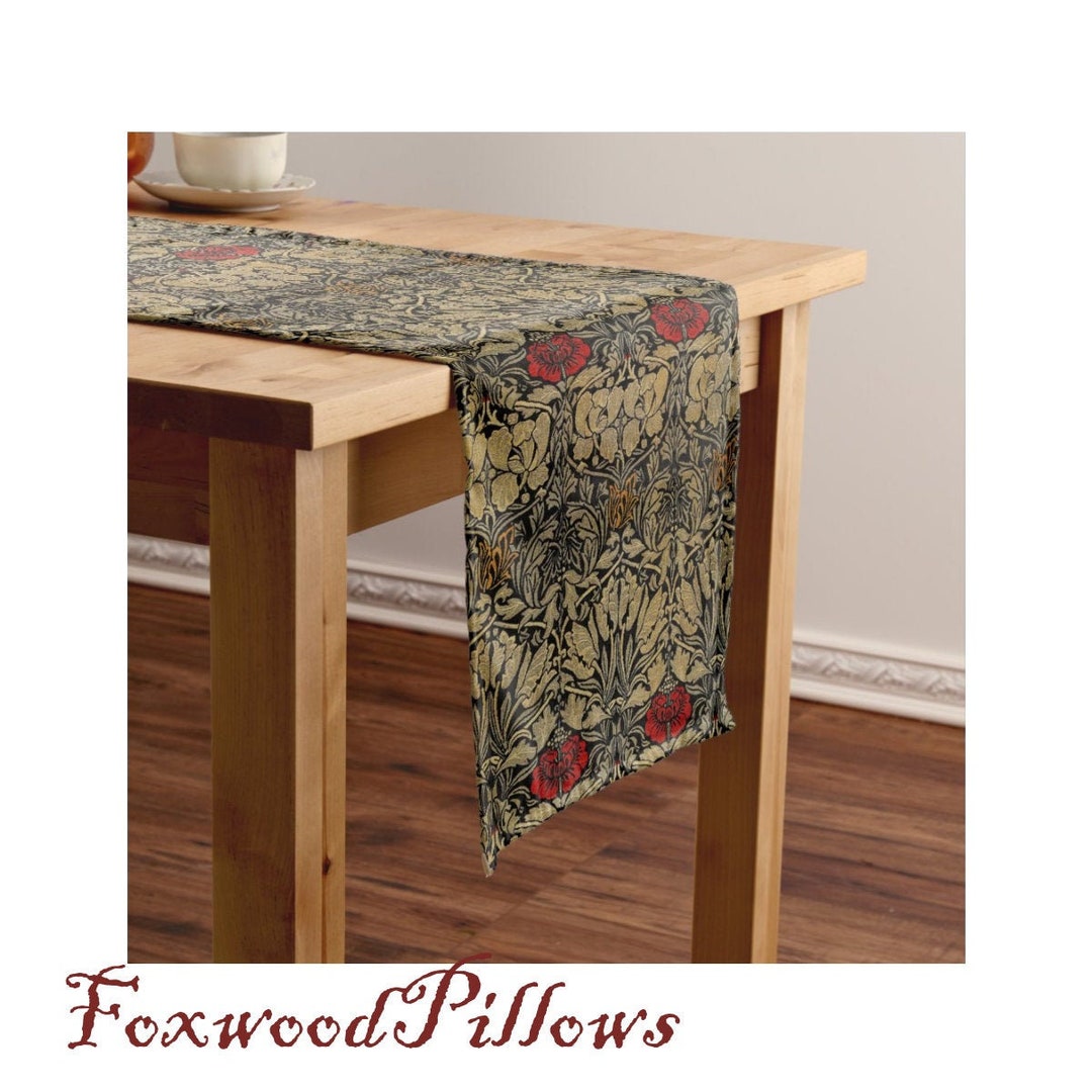 William Morris Table Runner, Rose Table Runner, Craftsman Table Décor