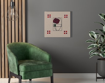 Glasgow Rose Canvas Art Print: Charles Rennie Mackintosh, Art Nouveau