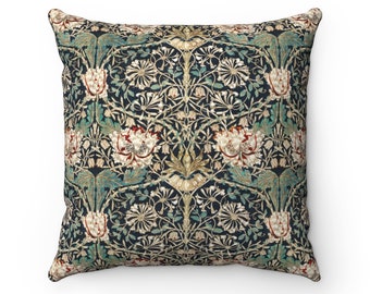 William Morris Pillow, Honeysuckle Decor, Arts and Crafts Movement Decor, Sofa Throw, Designer Pillow, Floral Pillow Cover, Victorian Pillow