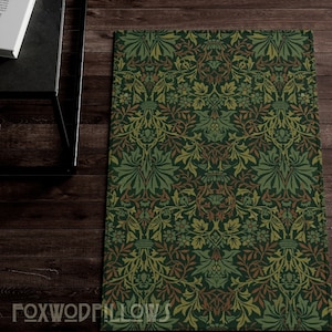 Green Rug, Floral Rug, Entry, Kitchen, Living Room, Morris Home Decor, William Morris Rug, Arts Crafts, Green Garden, Craftsman, Area Rug