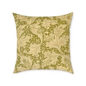 Floral Pillow | Wallflower Design | William Morris | Golden Floral Pillow | Arts & Crafts Decor | Craftsman Bungalow | Stickley Home image 4
