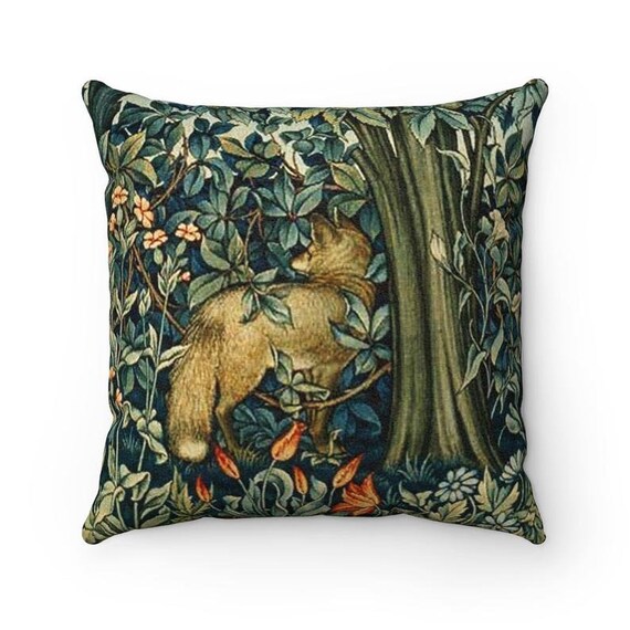 William Morris Chenille Area Rug: Enchanted Forest Animal Art - Etsy