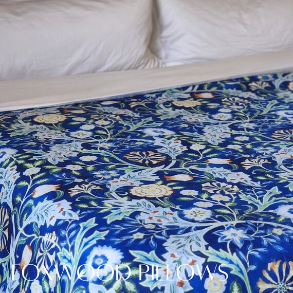 ウィリアム・モリス 掛け布団カバー：ブルー・ウィルヘルミナ