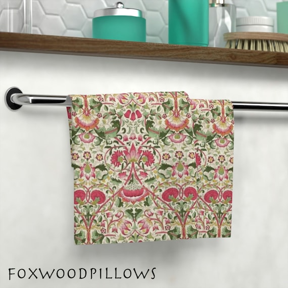 Pink Floral Towels William Morris Towels Lodden Towel Set Face Cloth Hand Towel Victorian Towels Craftsman Bathroom Decor Etsy UK