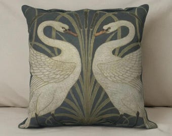Swan Pillow | Walter Crane | Arts & Crafts Accent Pillow