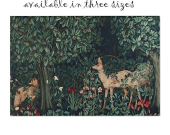 William Morris Forest Fabric: Fox and Deer Material By The Yard