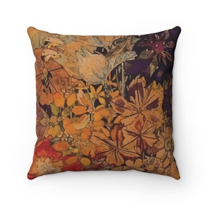 Art Nouveau Floral Pillow: Rennie Mackintosh Style
