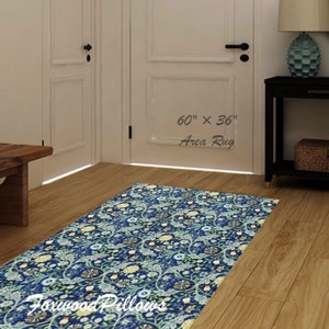 William Morris Floral Area Rug: Arts & Crafts Chenille Carpet