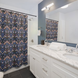 Strawberry Thief Shower Curtain: William Morris Arts & Crafts Bath Decor