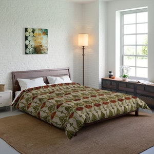 Craftsman Comforter, Stickley Bedding, Charles Rennie Mackintosh, Belle Époque, Scottish, Celtic, Art Nouveau, Mission Décor, Glasgow Rose