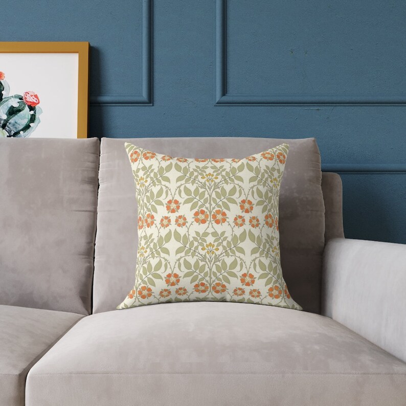 Essex Rose Floral Pillow: Arts & Crafts Style Accent Pillow image 5