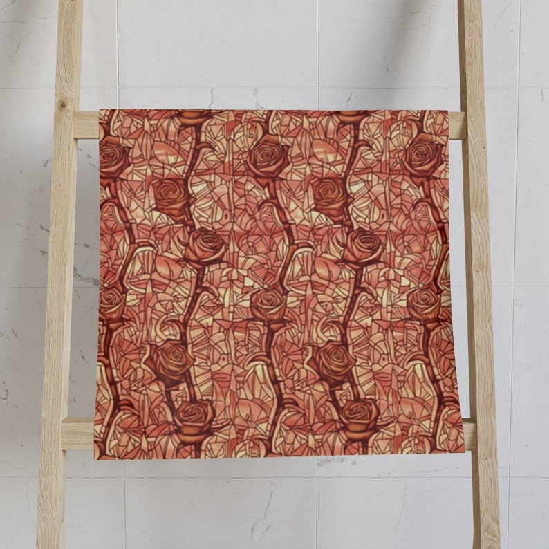 Red Rose Towels, Guest Bathroom Towels, Hand Towel, Luxury Towel