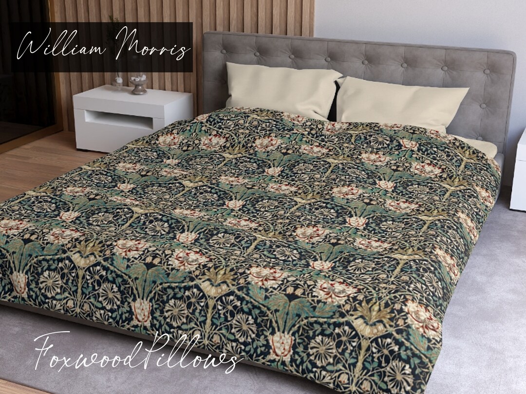 Floral Duvet Cover, William Morris Bedding, King Duvet Cover, Queen