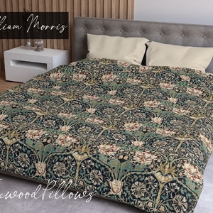 Floral Duvet Cover, William Morris Bedding, King Duvet Cover, Queen, Extra Long Twin, Arts and Crafts Movement, Craftsman Duvet, Pillow Sham