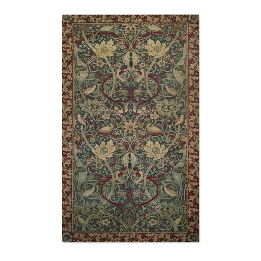 Floral Area Rug, William Morris Rug, Arts Crafts, Victorian
