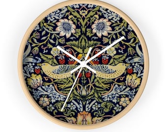 William Morris Strawberry Thief Wall Clock: Arts & Crafts Decor