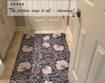 Alfombra de chenilla floral de William Morris: Diseño Pimpernel de Arts & Crafts