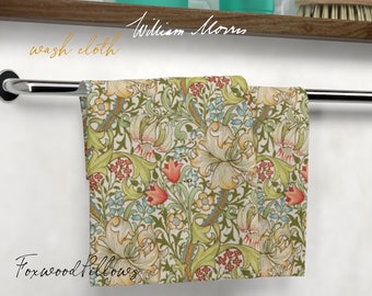 Floral Towels, Golden Lily Towels, Rich Colors, Towel Set, Wash Cloth, Hand Towel, Lily Décor, Golden Lily, Craftsman Bathroom Décor