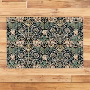 William Morris Rug, Designer Rug, Floral Carpet, Honeysuckle Area Rug, Craftsman Decor, Livingroom Area Rug, Victorian Rug, Floral Area Rug