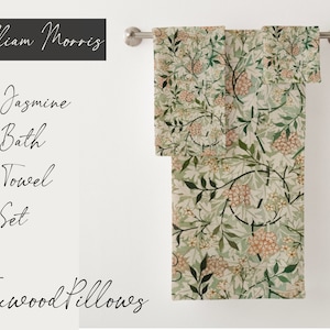 William Morris Towel Set, Guest Bathroom Towels, Ready to Ship Gift, Last Minute Gift, Gift for Her, Hand Towel, Bath Towel, Christmas Gift