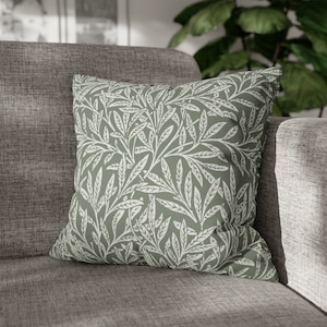 Fall Pillow, William Morris Cushion, Willow Bough in Sage Arts, Crafts Movement and craftsman Bungalo Decor