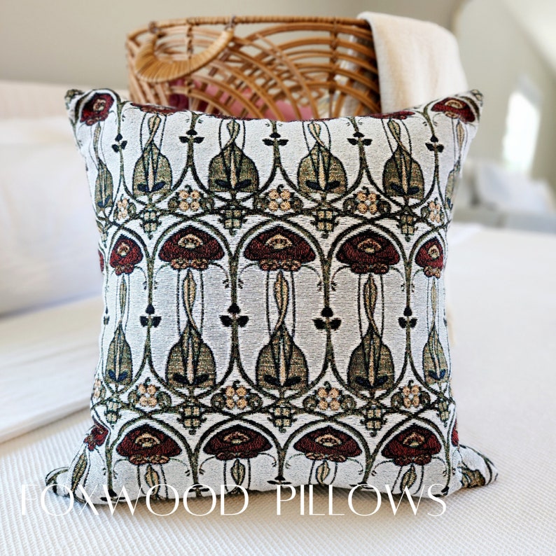 Foxwoodpillows Art Nouveau Woven Pillow - Thumbnail 2