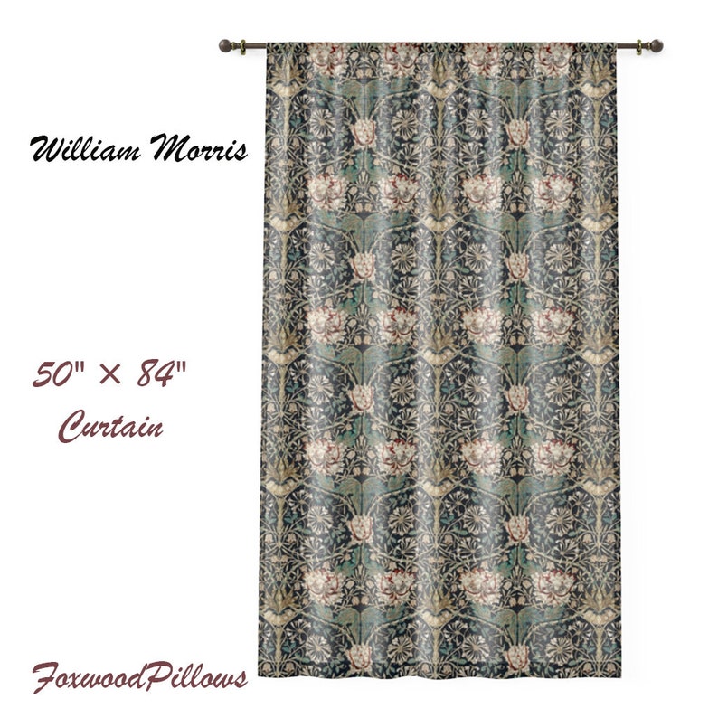 Craftsman Curtain, William Morris, Arts and Crafts Movement, Country Living, Craftsman Curtain Panel, Honeysuckle image 4