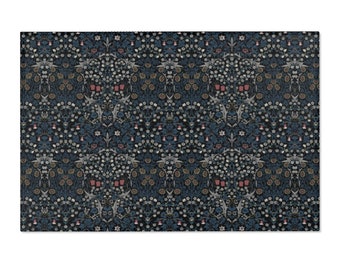 William Morris Chenille Rug: Arts and Crafts Floral Design