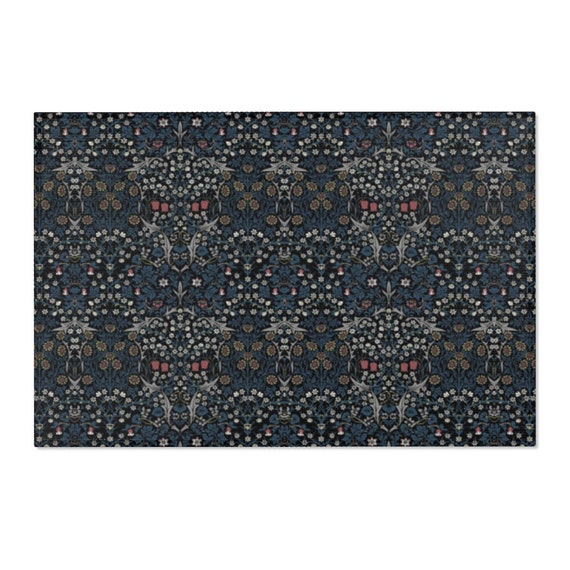 William Morris Chenille Rug: Arts and Crafts Floral Design