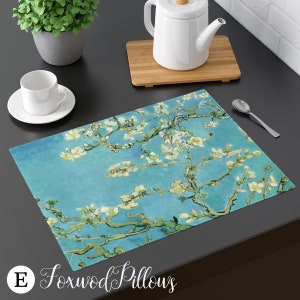 Almond Blossom Placemat, Dinning Room Setting, Van Gogh, Almond Blossoms, Housewarming Gift, Floral Placemat, Oriental Table Setting