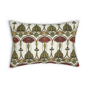 Almohada lumbar Art Nouveau: Glasgow Rose, diseño de Charles Rennie Mackintosh