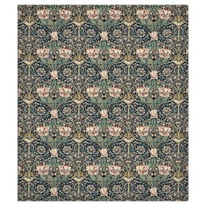 William Morris Tagesdecke, Bettbezug aus Baumwollsatin, Queen, California King, Stickley Bedding, Craftsman Décor, Geißblatt, UK Fabric