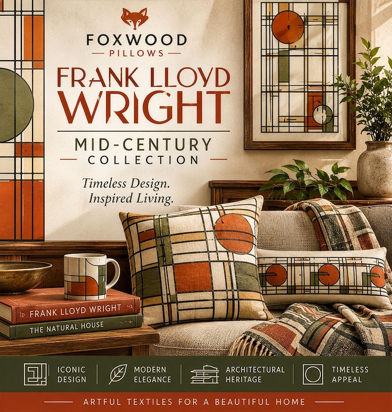 Frank Lloyd Wright Style Doormat: Wheat Sheaves Entry Rug image 3