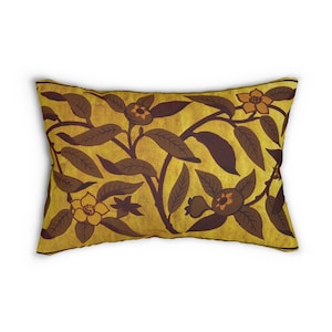 Cuscino lombare Walter Crane Landscape Gold Botanical immagine 2