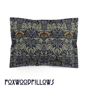 Rose and Tulip, Golden Flowers, Pillow Sham, William Morris, Arts & Crafts Movement, Pillow Sham
