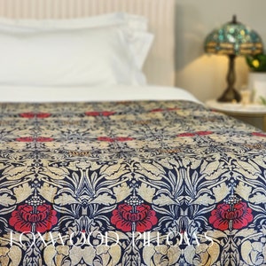 William Morris Comforter: Red Rose Arts & Crafts Bedding