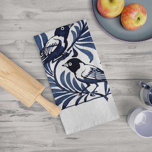 Craftsman Tea Towel, Sparrow Tea Towel, William De Morgan, American Arts and Crafts, Kitchen Towel